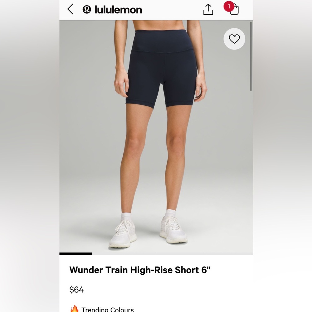 Lululemon Wunder Train High-Rise Shorts 6” Navy 8